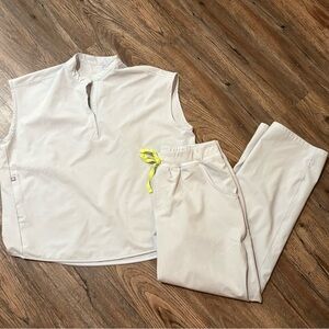 Figs Pale Blue Rafael Top and Joggers Set